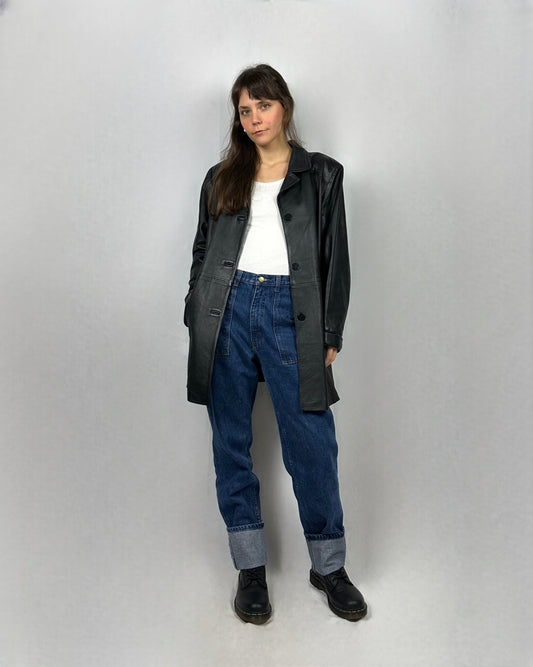 Trench in vera pelle