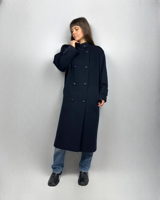 Cappotto dolcevita blu navy