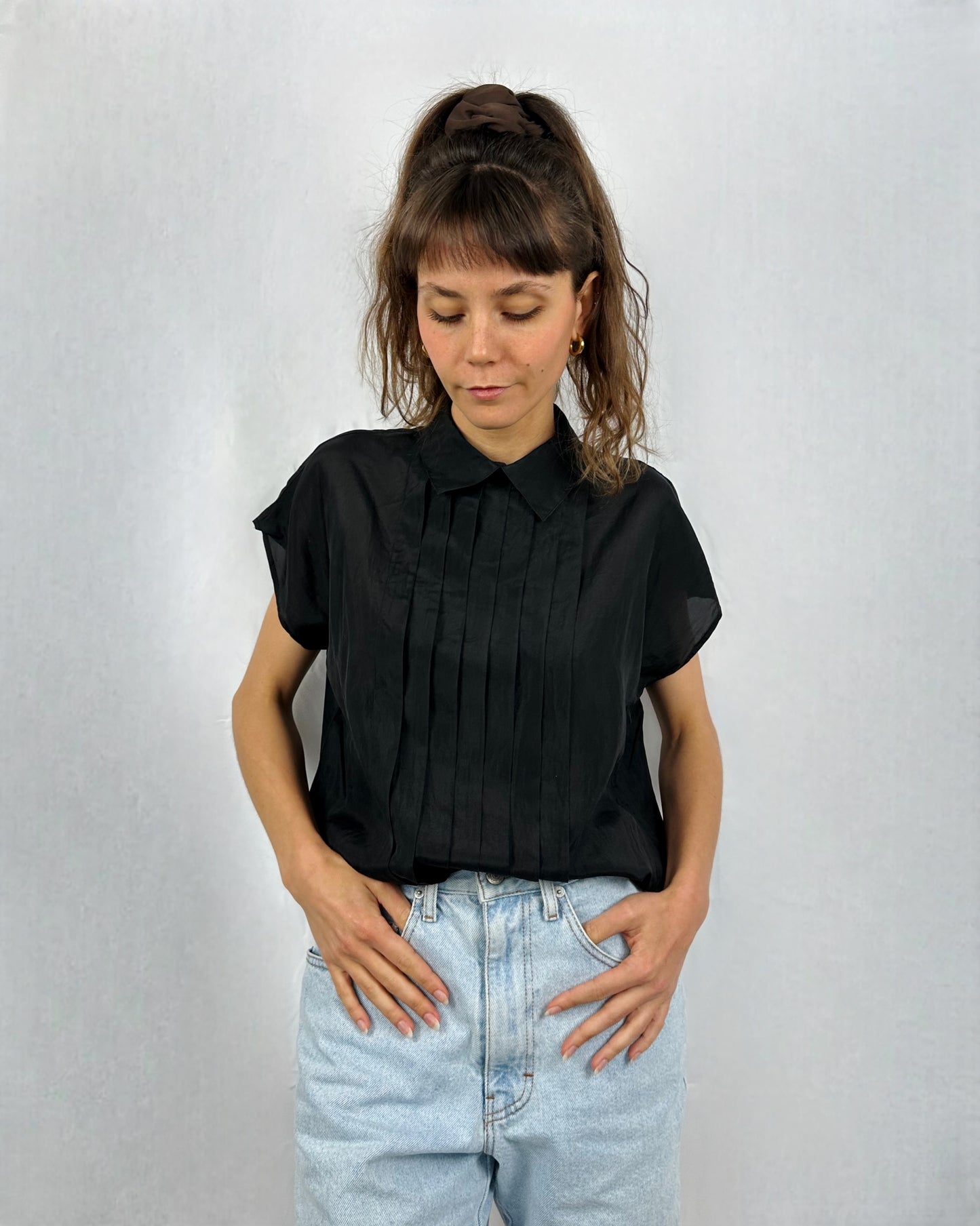 Camicia essenziale in pura seta