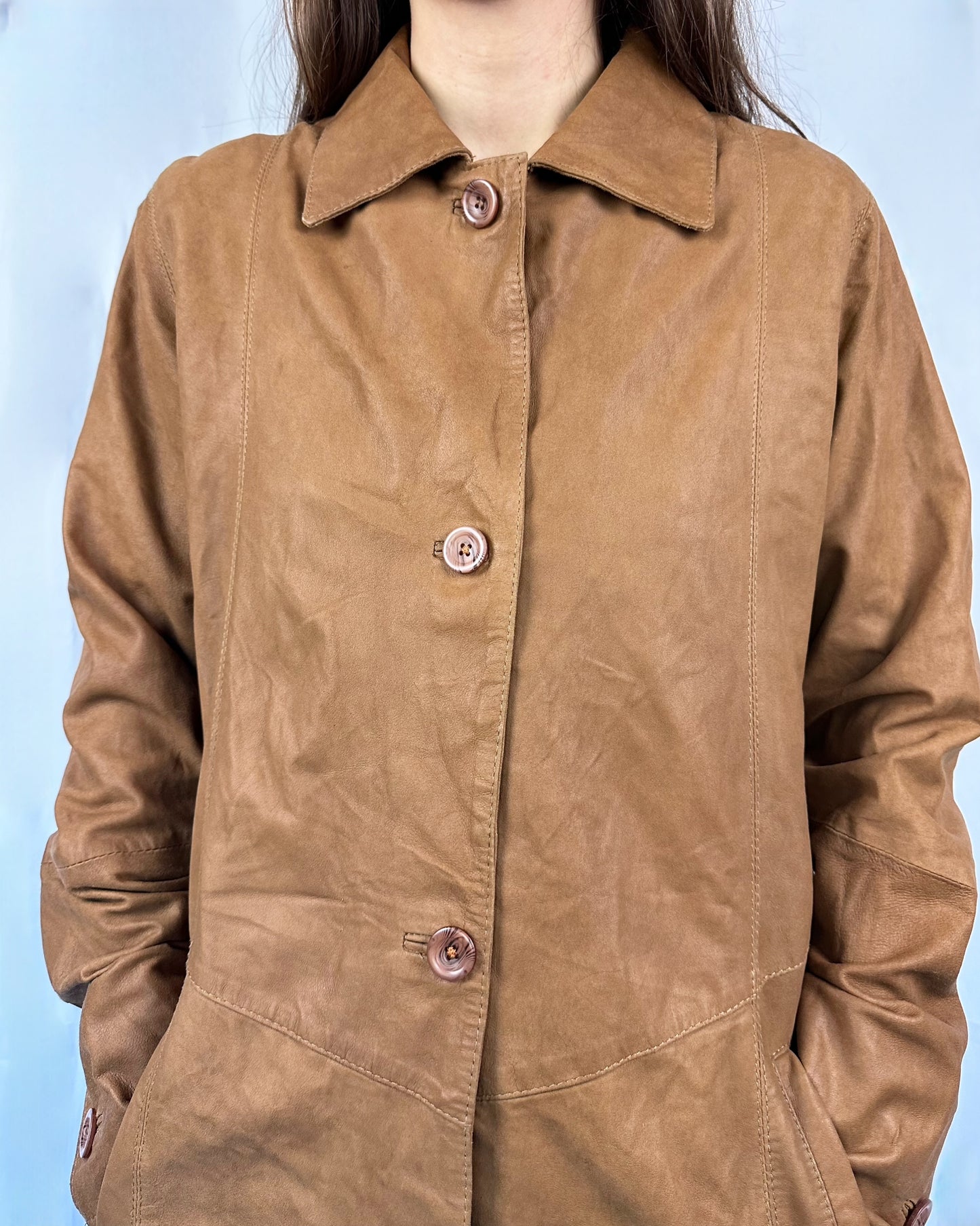 Trench in suede nocciolato