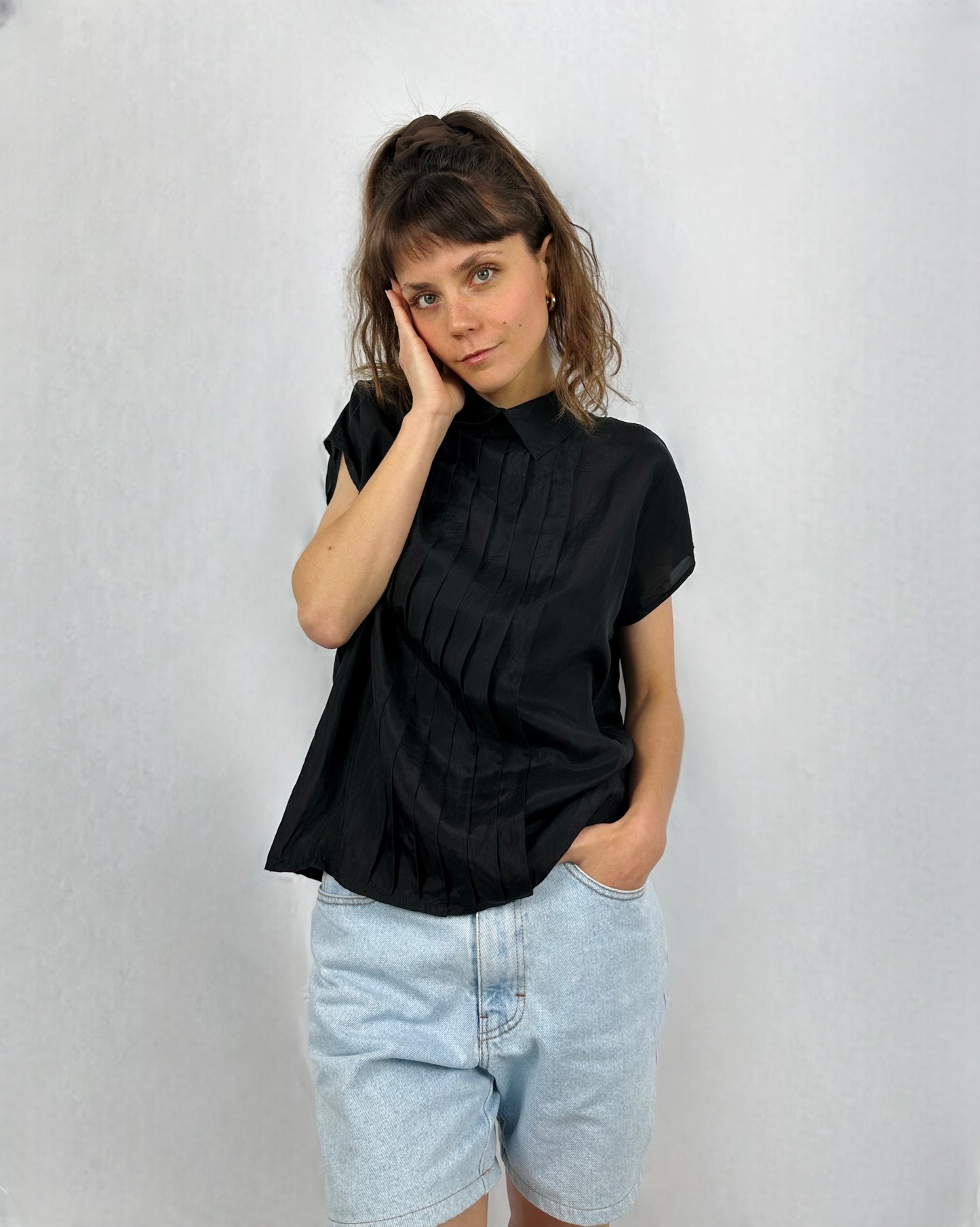 Camicia essenziale in pura seta