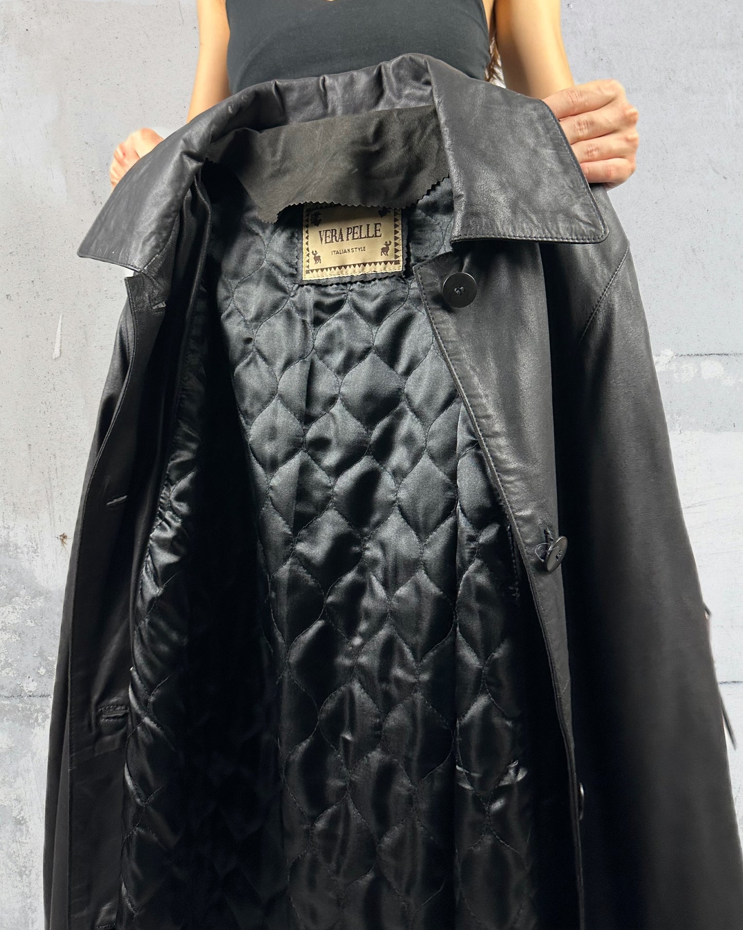 Maxi trench in pelle