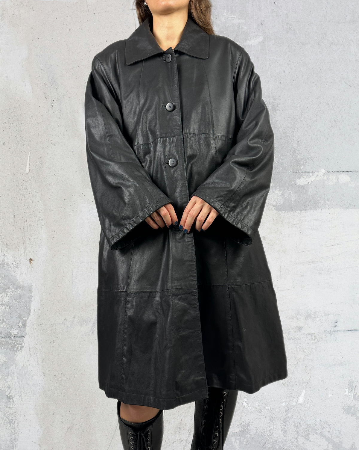 Maxi trench in pelle
