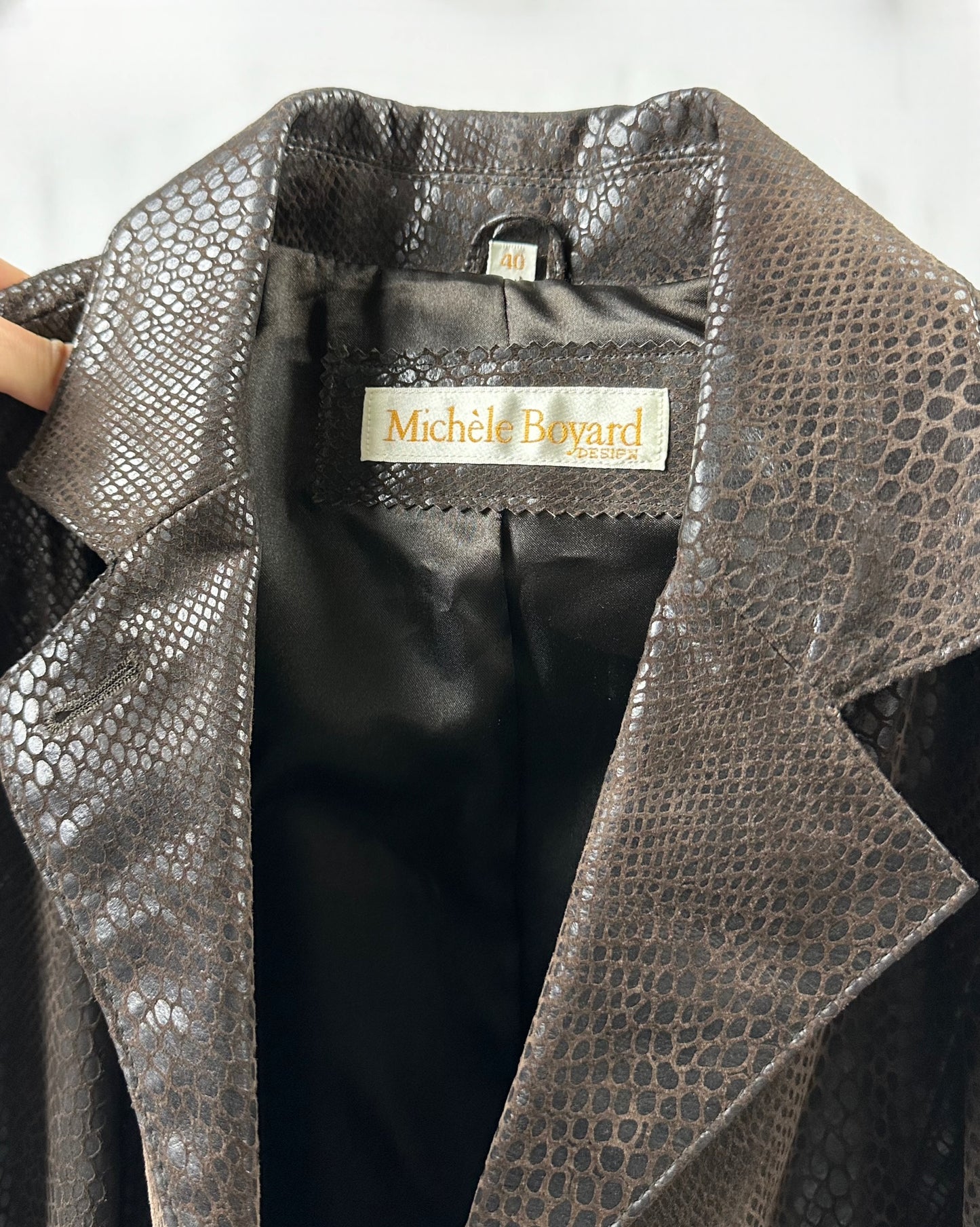 Trench in vera pelle stampa serpente