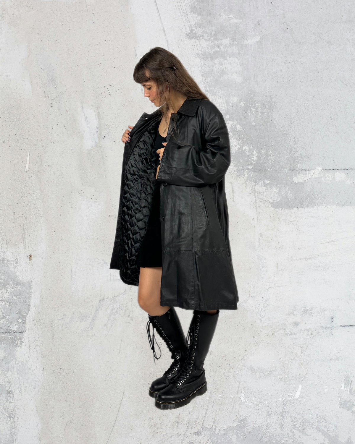 Maxi trench in pelle