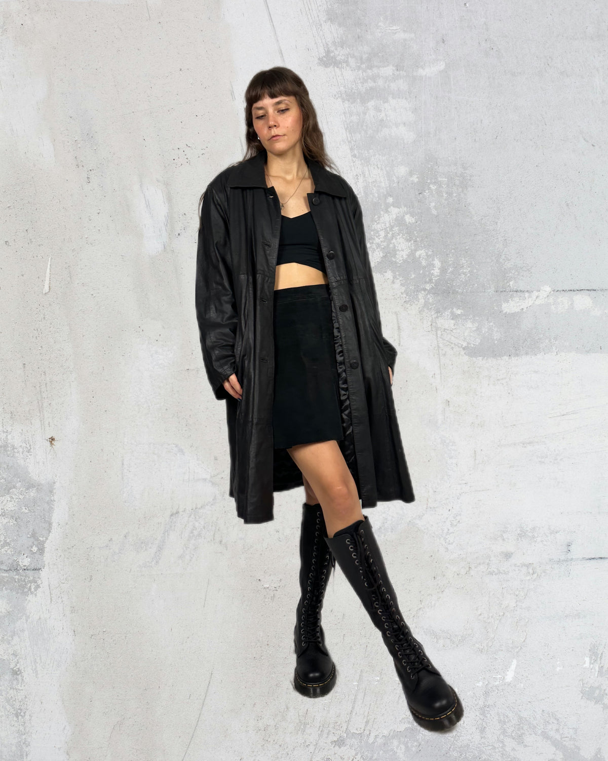 Maxi trench in pelle