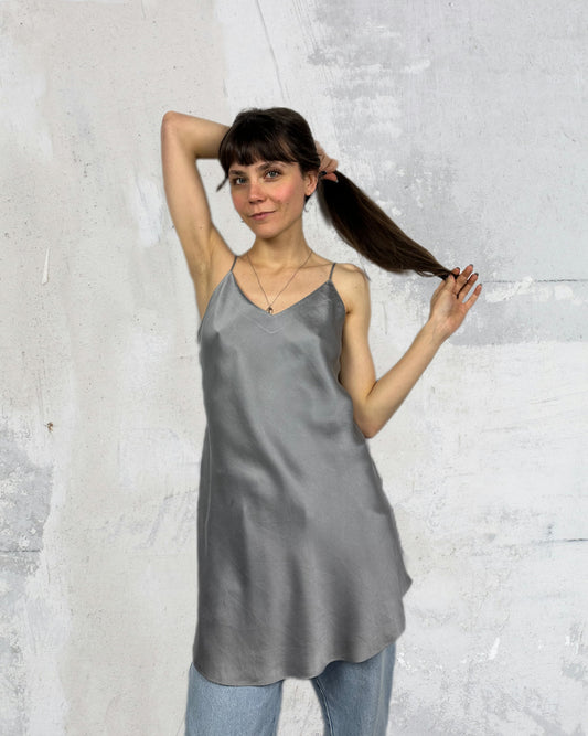 Slip dress in pura seta