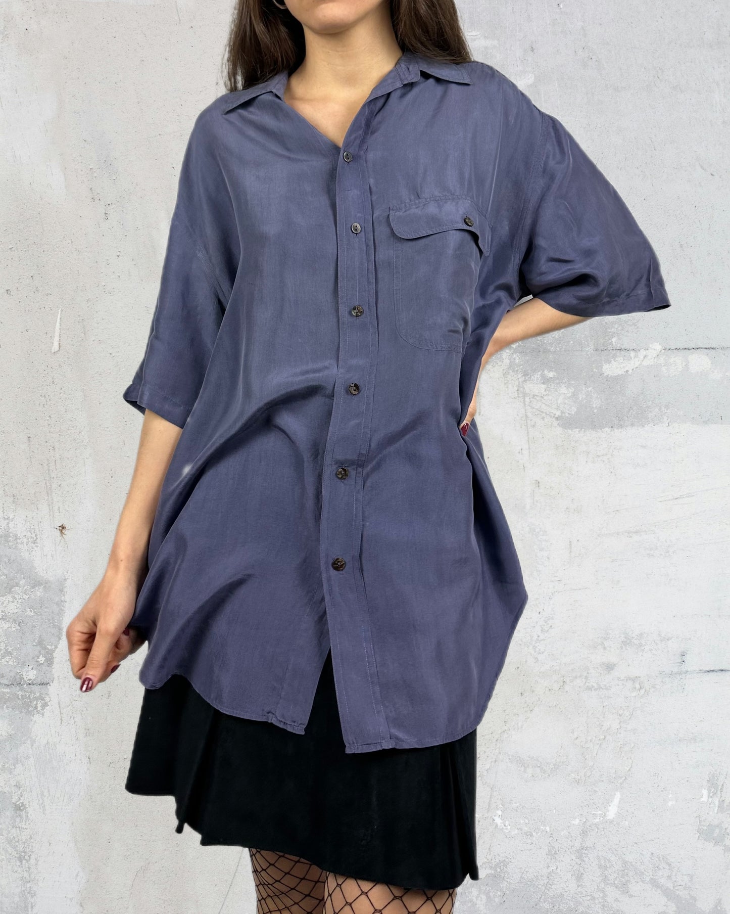Camicia lilla in pura seta
