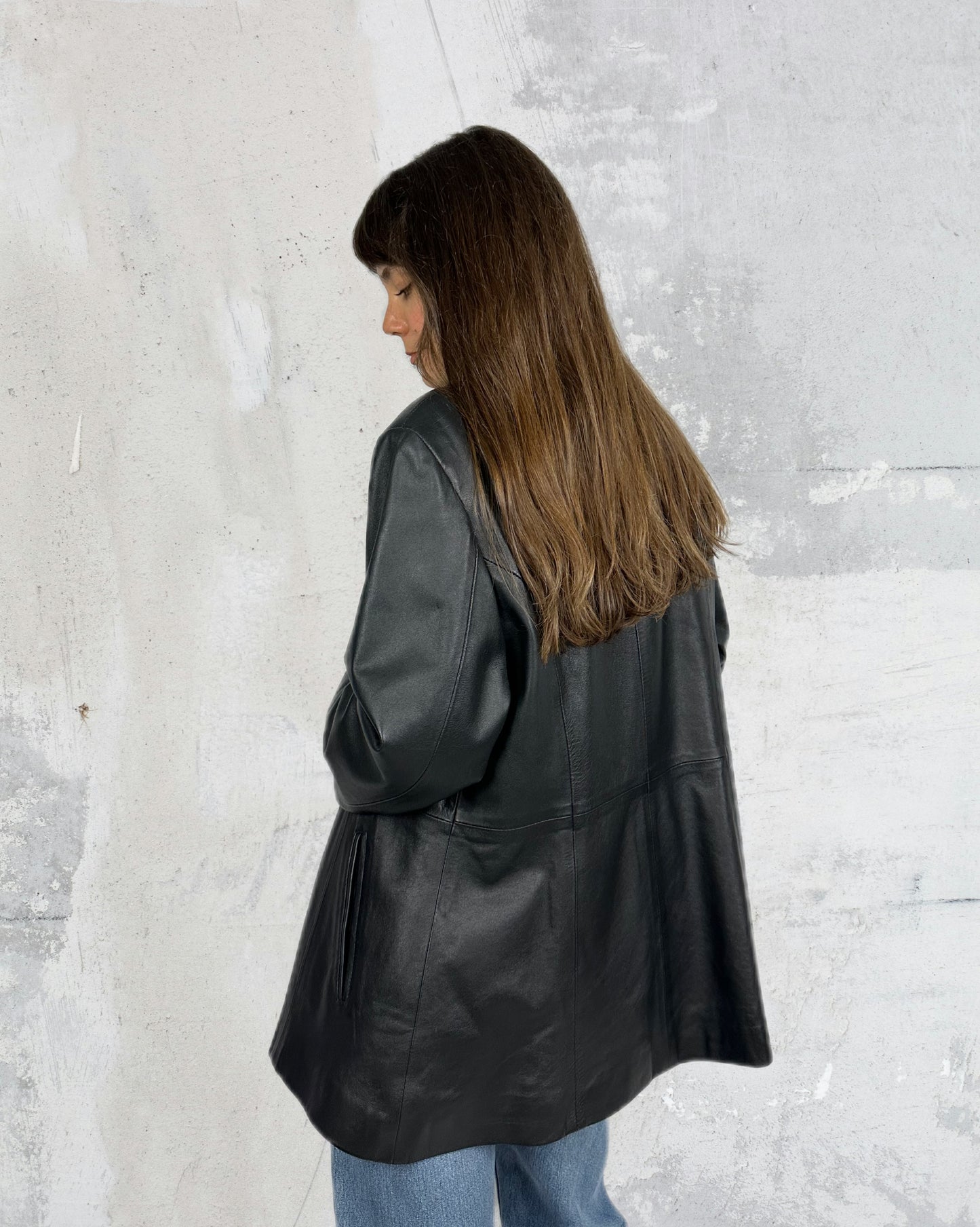 Blazer in vera pelle over