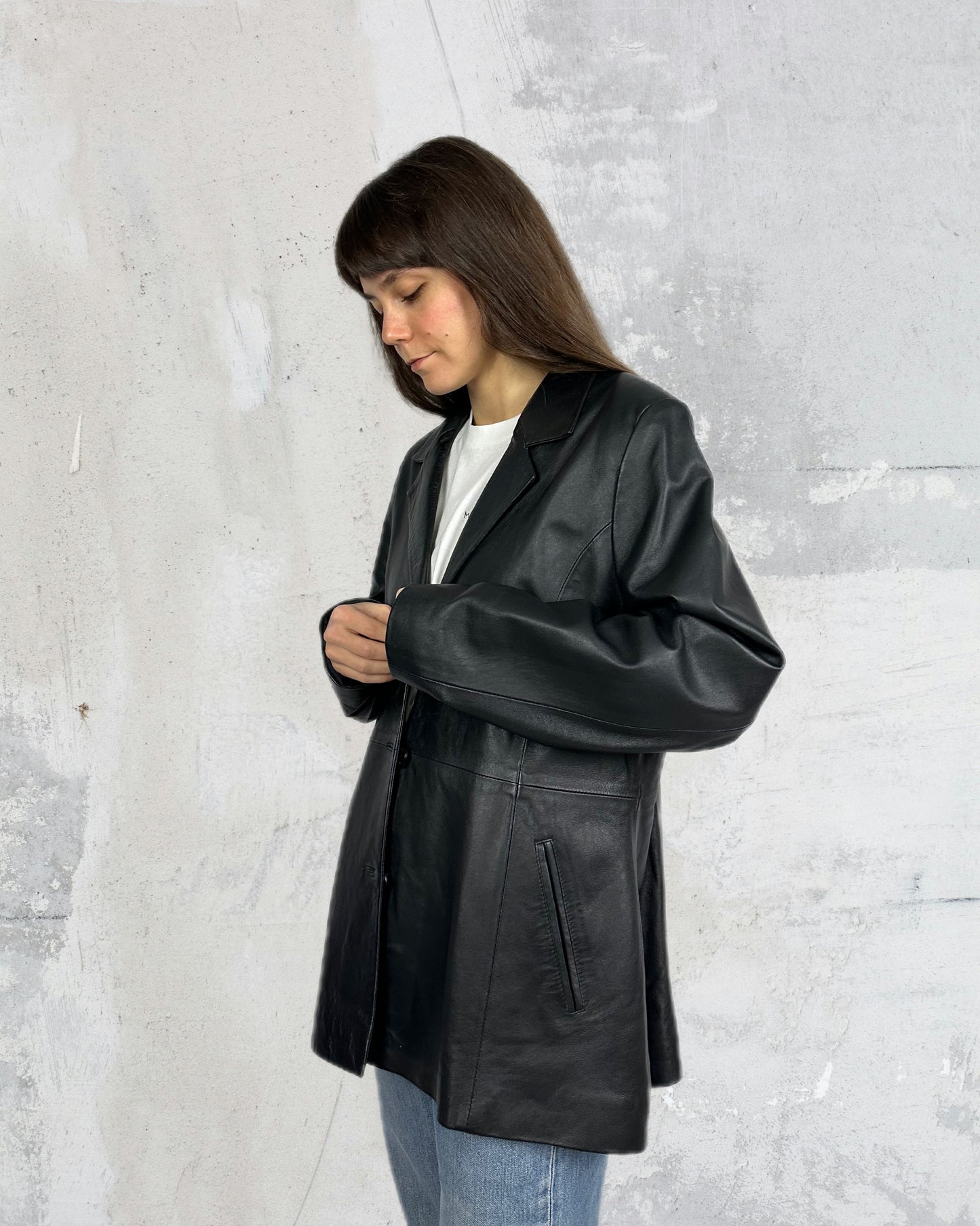 Blazer in vera pelle over