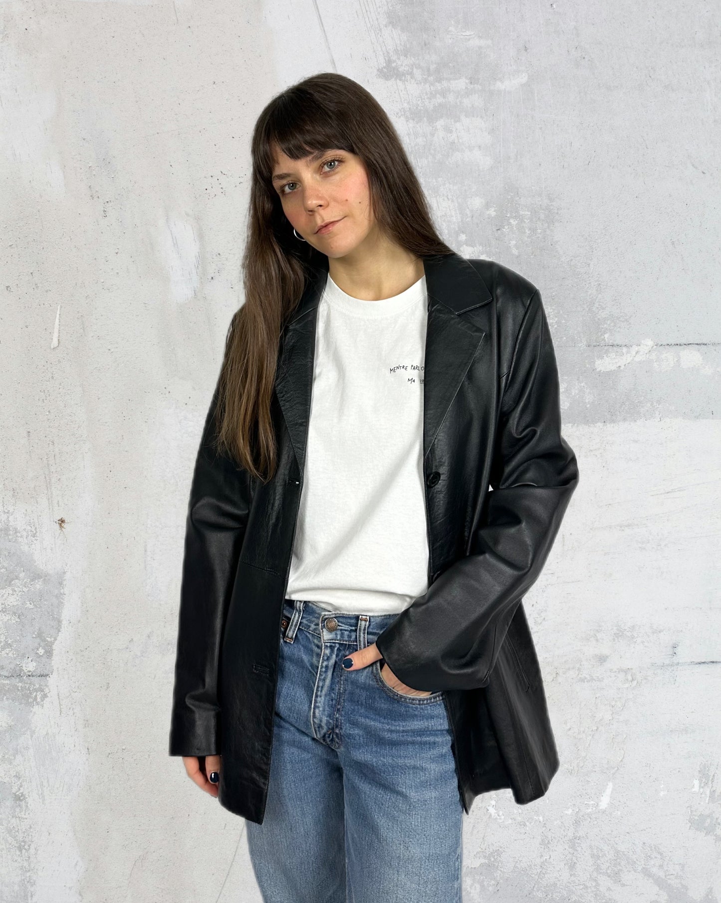 Blazer in vera pelle over
