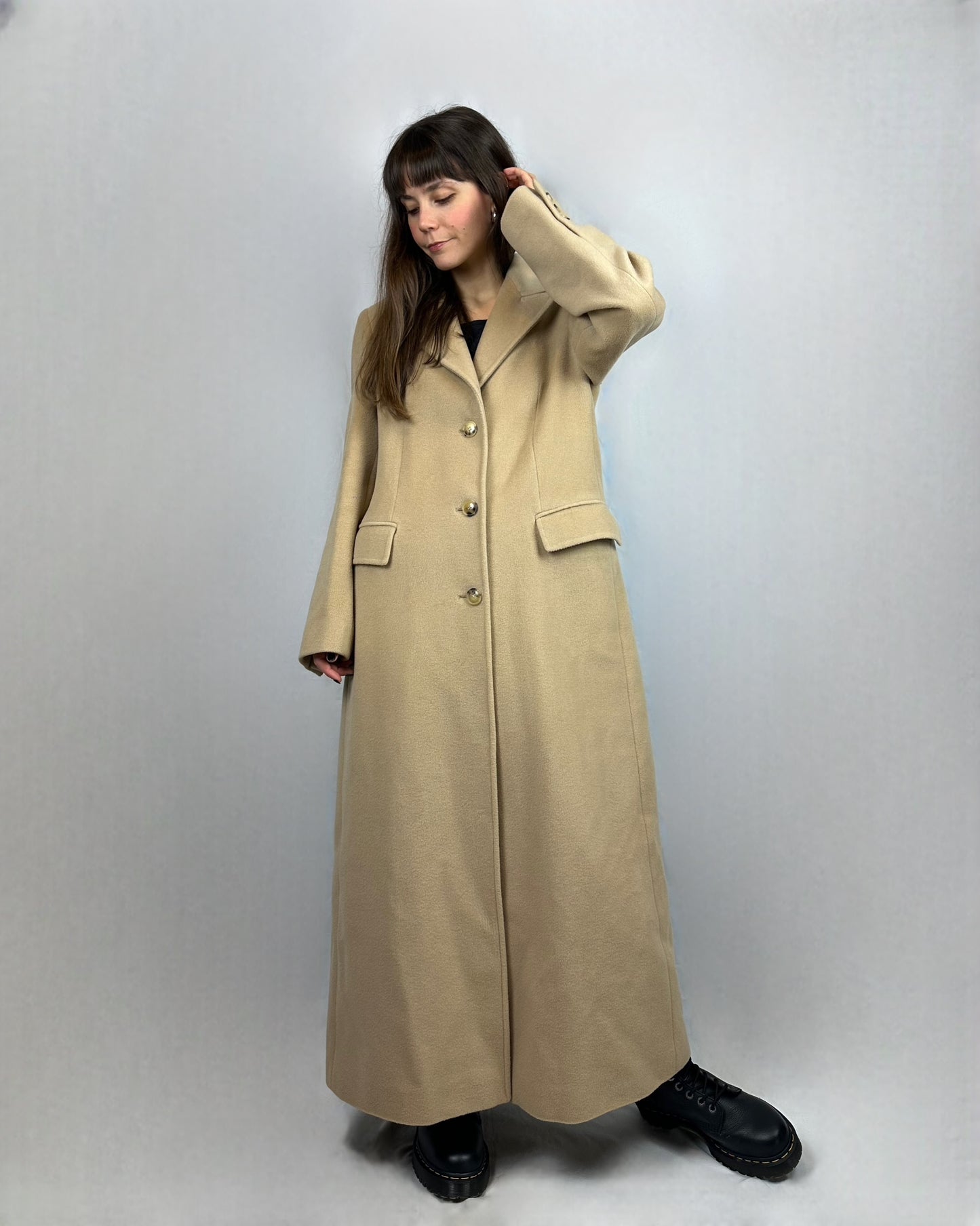 Cappotto in pura lana extra lungo