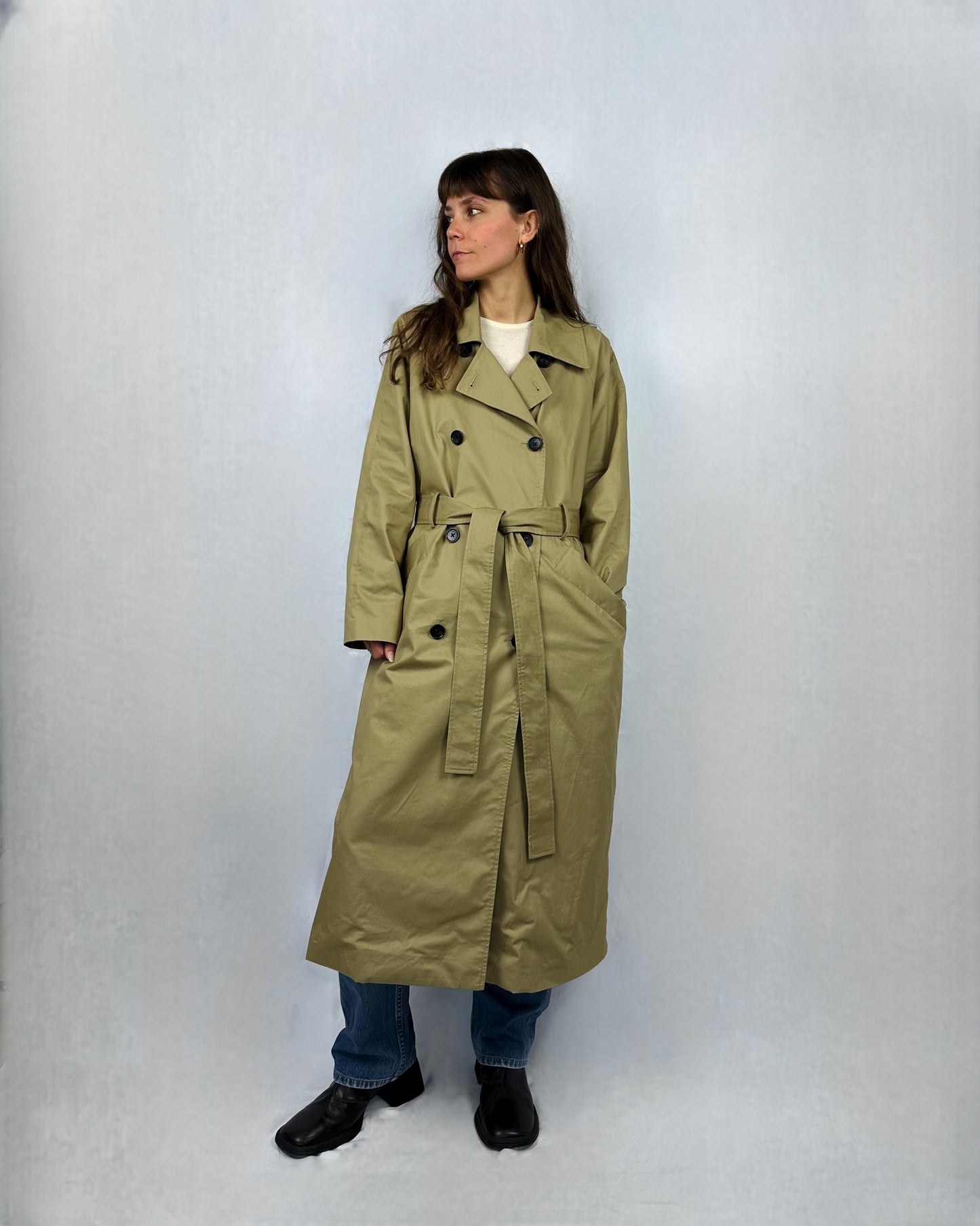 Trench doppiopetto beige caldo