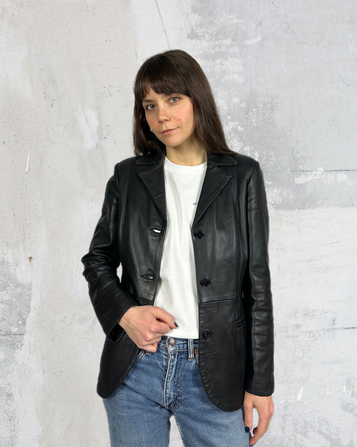Blazer in vera pelle