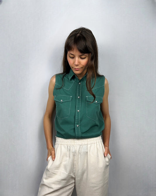 Canotta Trinity in denim