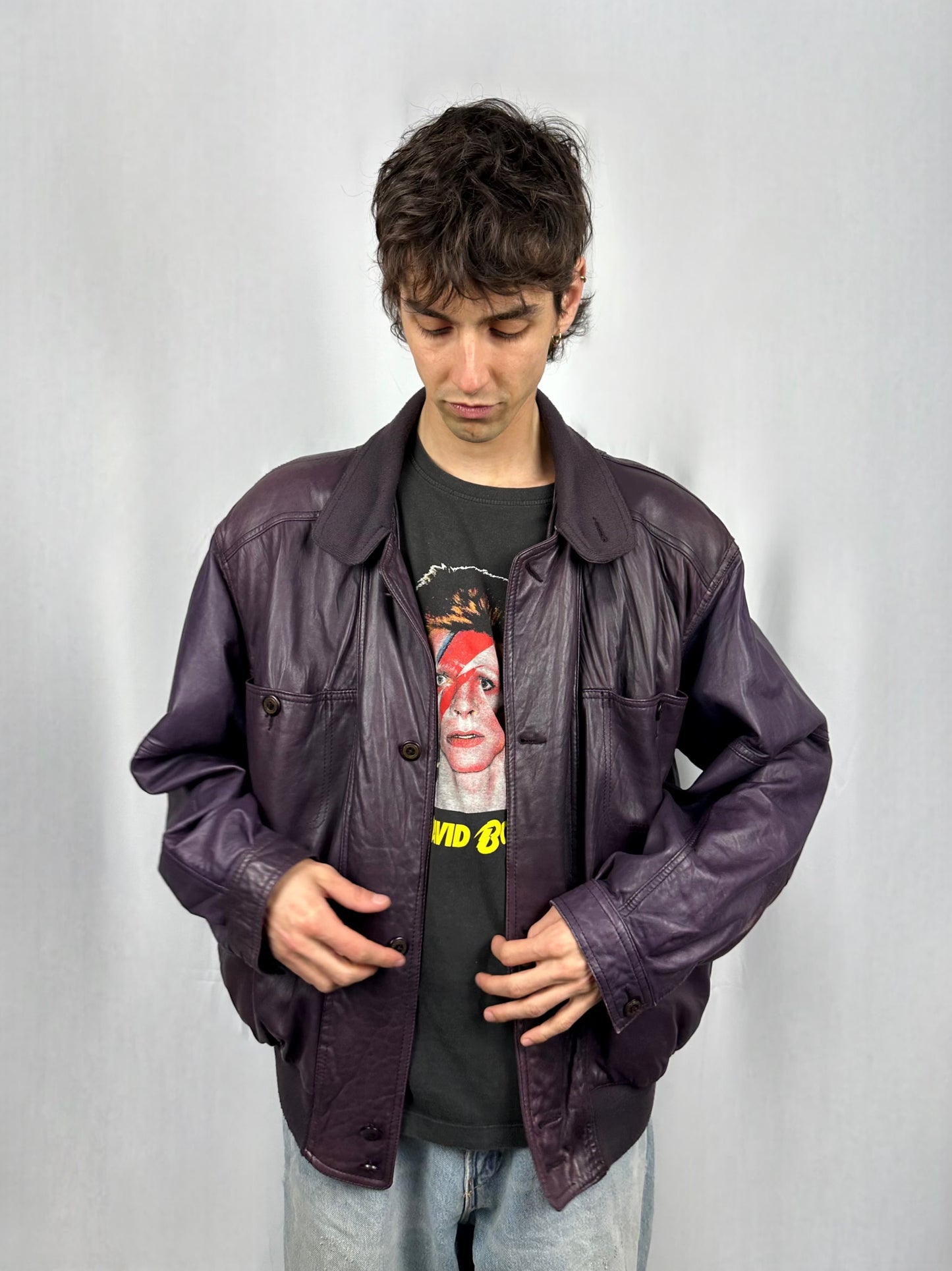 Bomber prugna in vera pelle