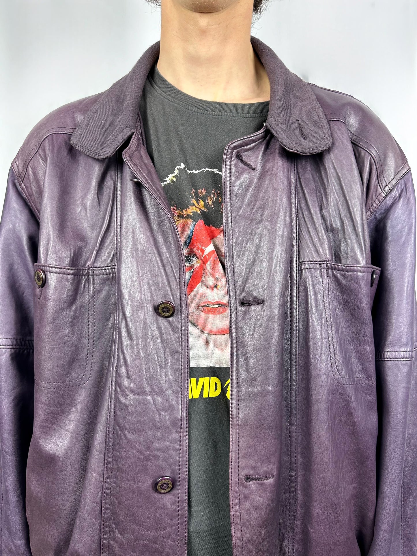 Bomber prugna in vera pelle