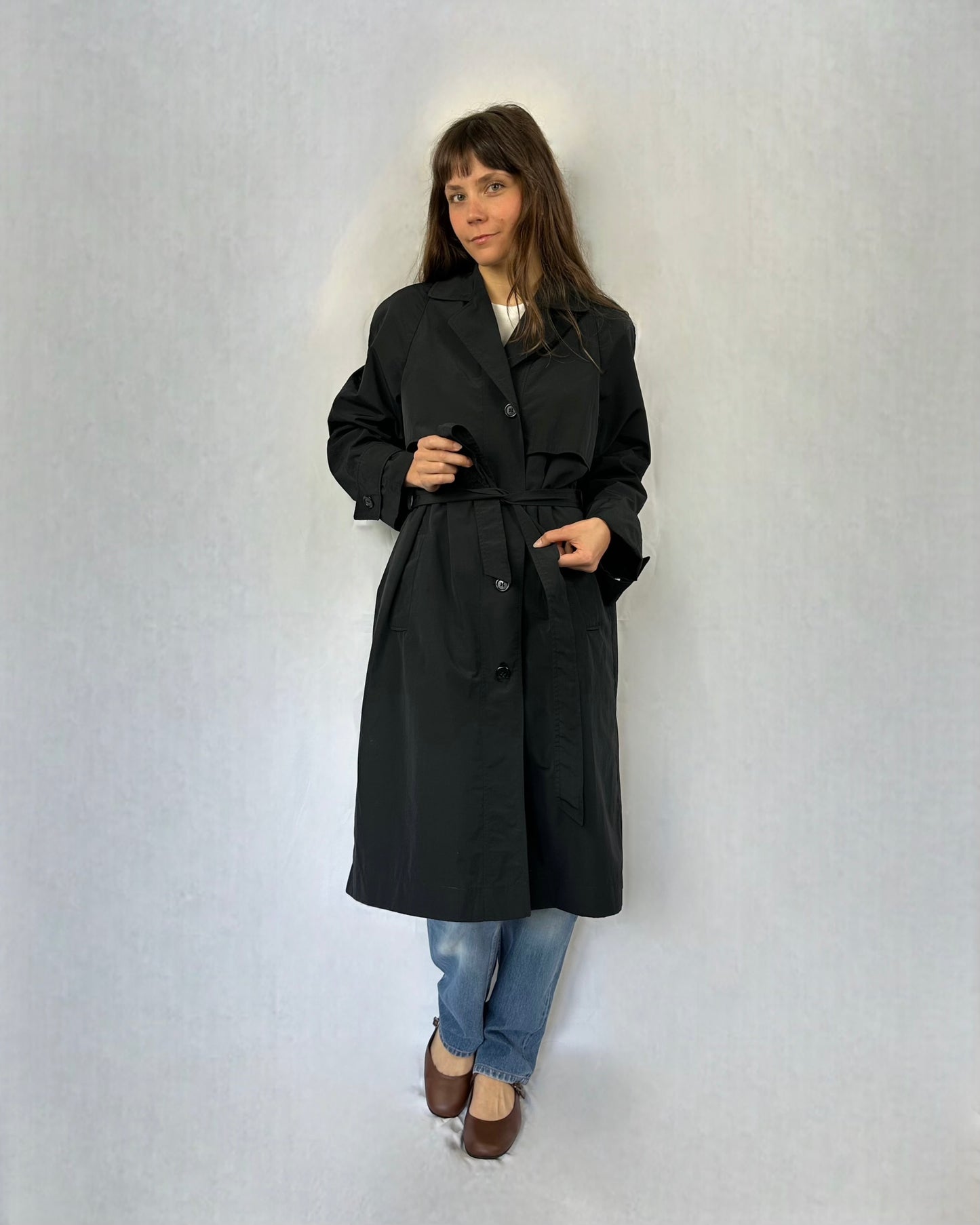 Trench essenziale nero