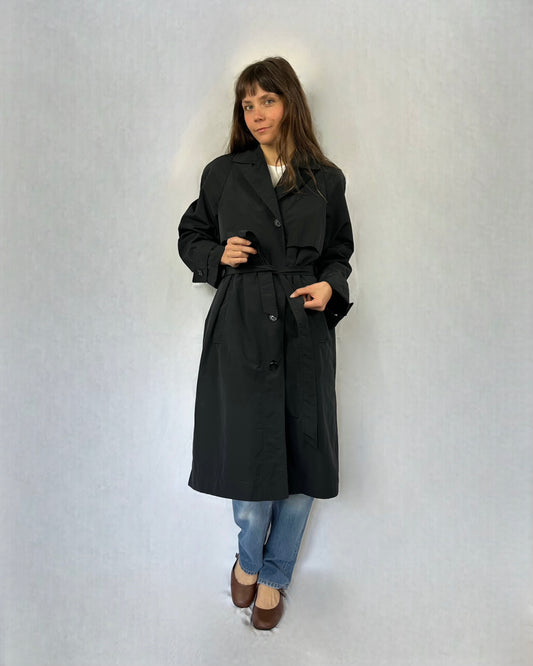 Trench essenziale nero