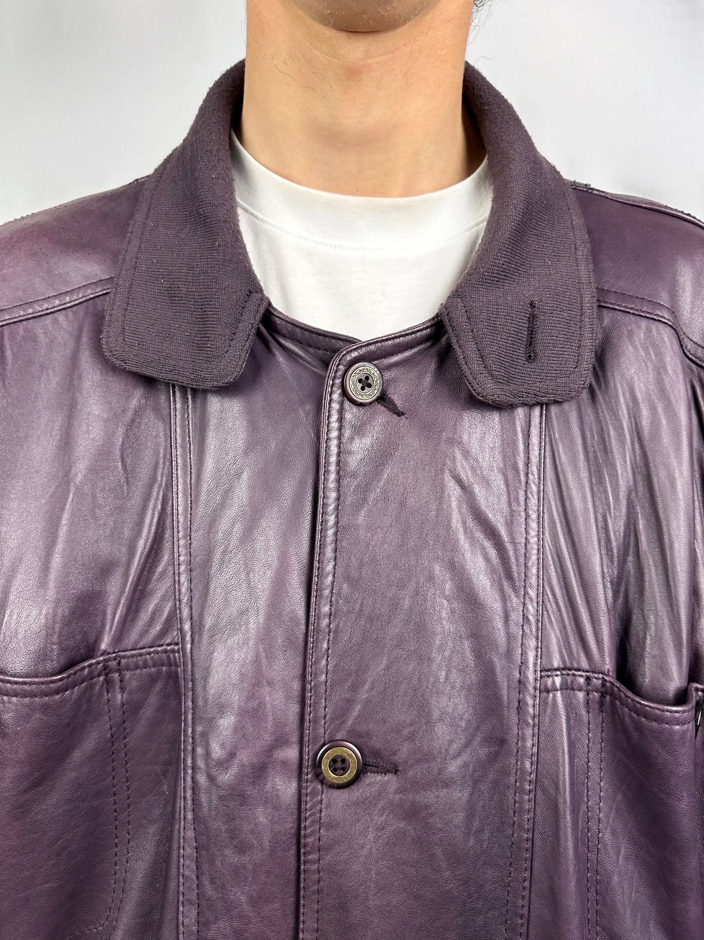 Bomber prugna in vera pelle