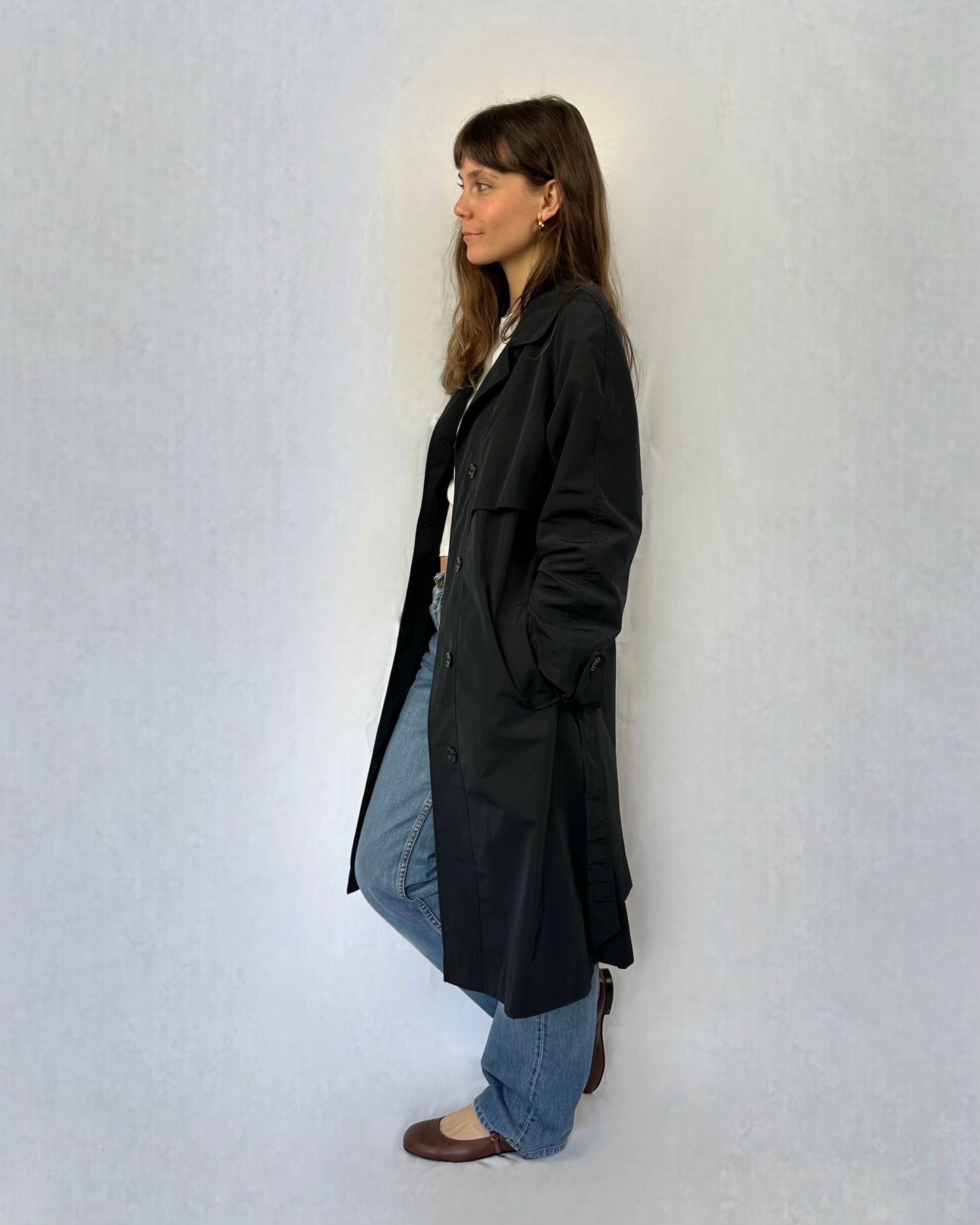 Trench essenziale nero