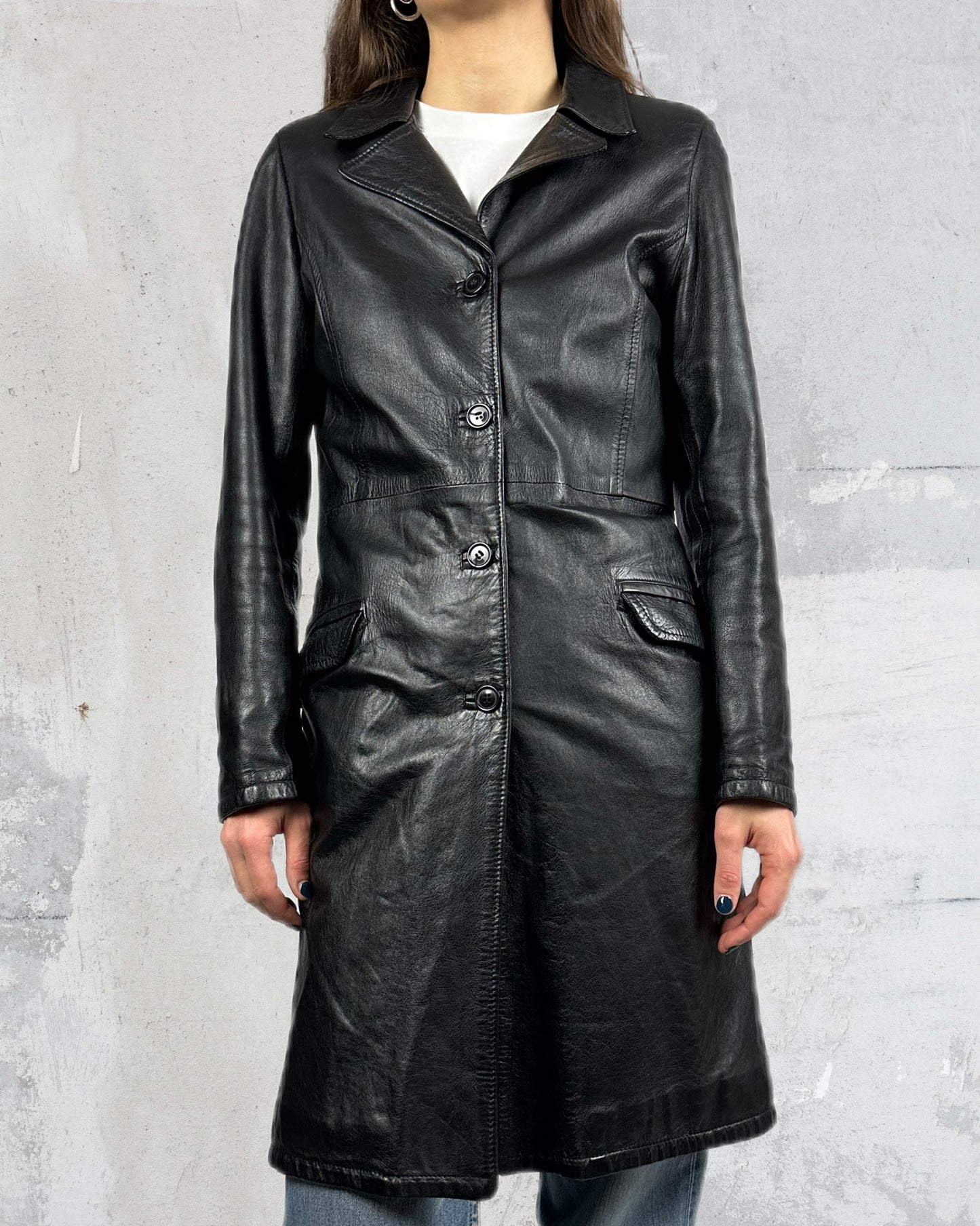 Trench in vera pelle