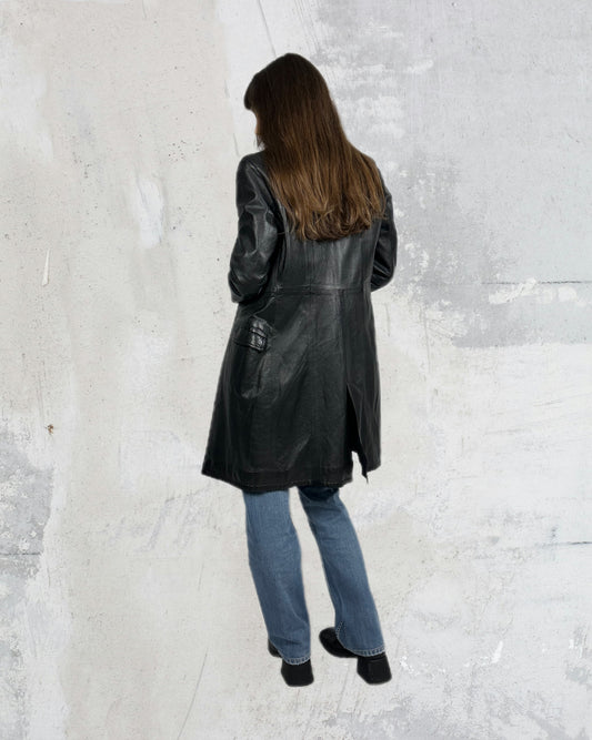 Trench in vera pelle