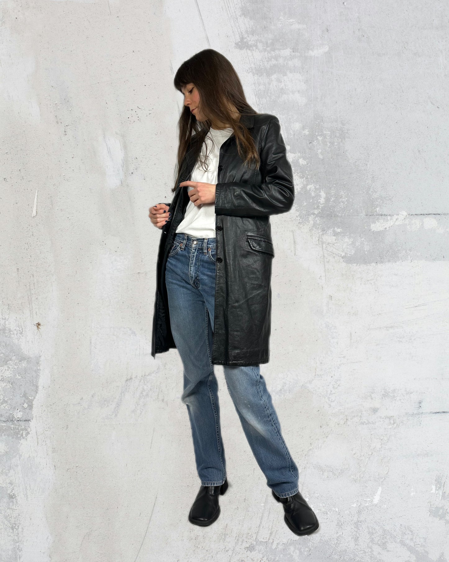 Trench in vera pelle