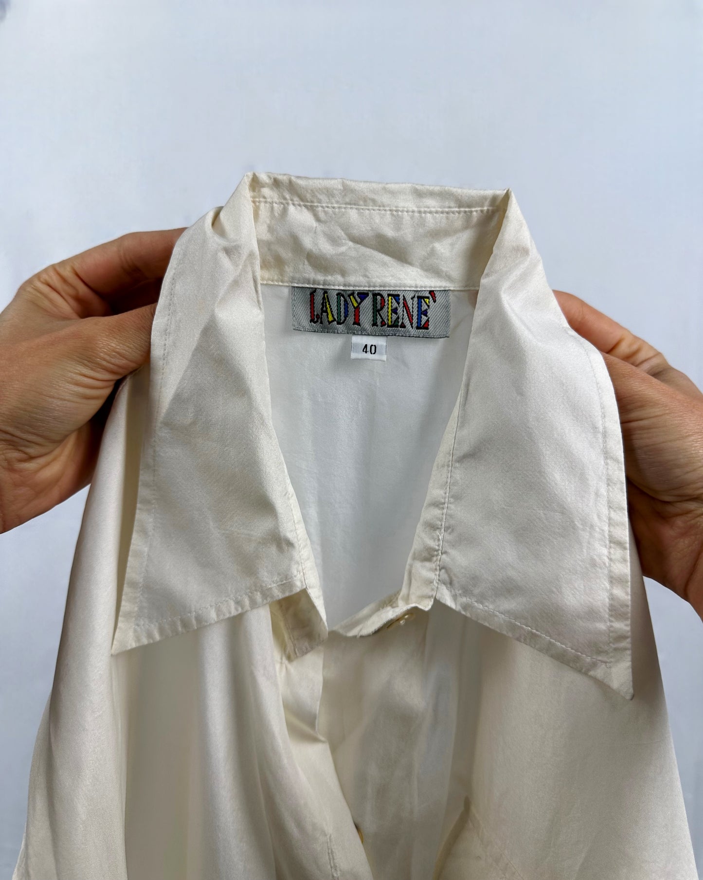 Camicia in pura seta bianca