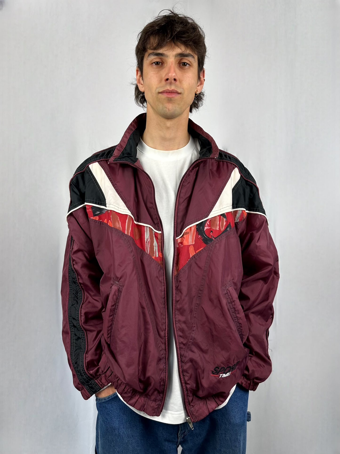 Giacca a vento Sport Time borgogna