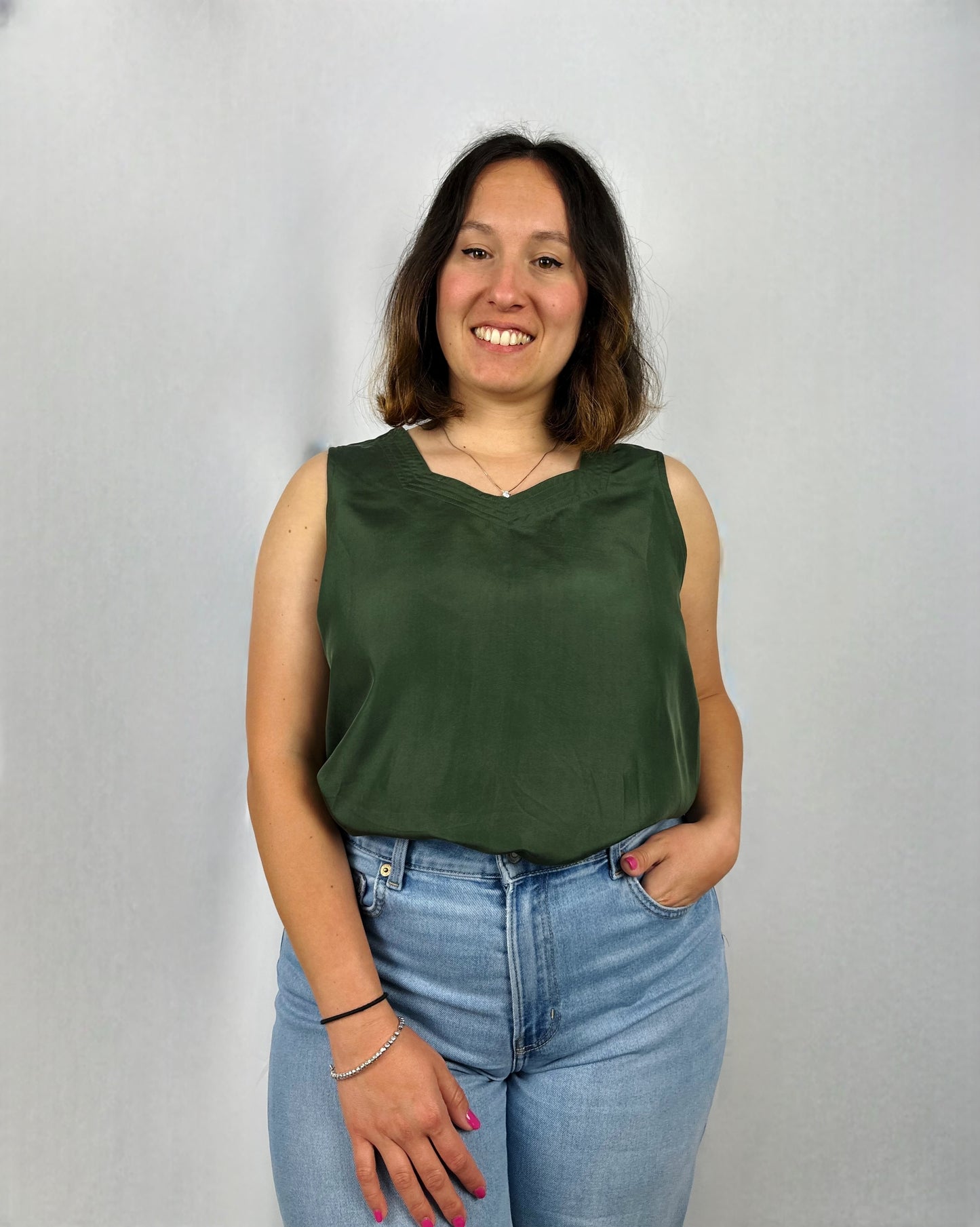 Canotta bosco in pura seta